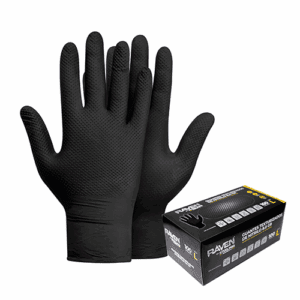 guante nitrilo negro diamantado Raven 8g caja 100 unidades